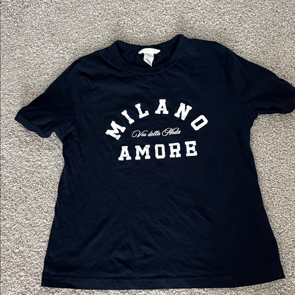 H&M Navy blue  Milano Amore T-Shirt - Picture 2 of 6